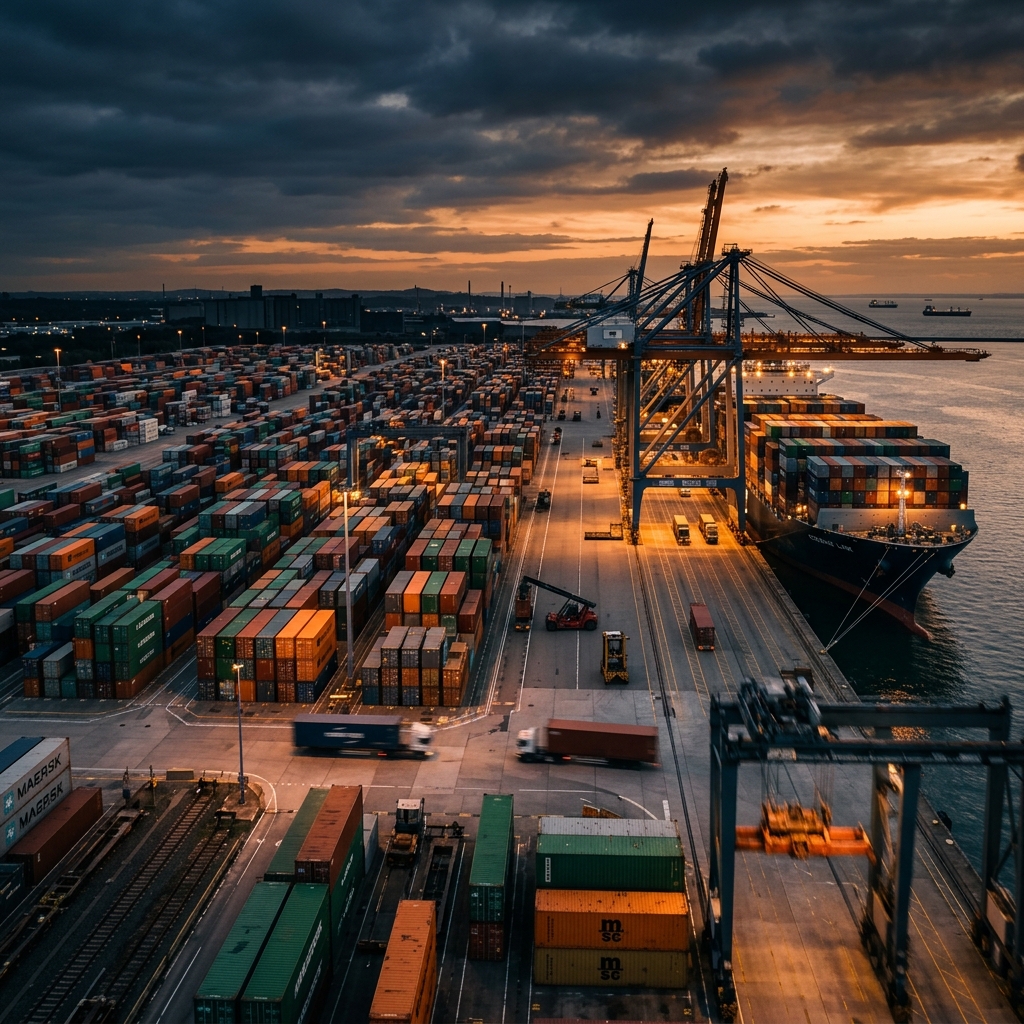 International shipping containers — global supply chain from China to the United States